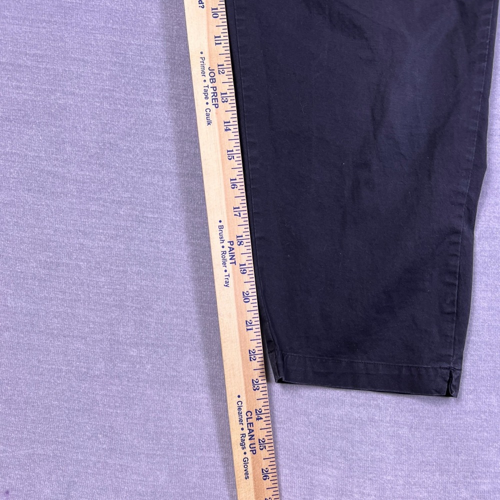 Erika & Co. Straight Leg Stretch Mid Rise Crop Pants Wmn 12 Black Cotton Spandex - Picture 5 of 10